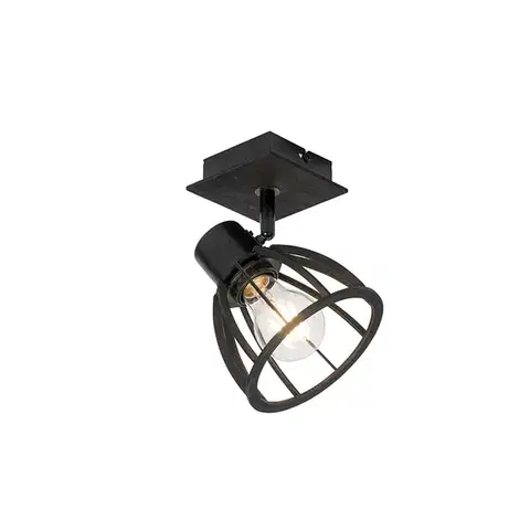 Nástenné osvetlenie Priemyselná nástenná lampa čierna - Fotu