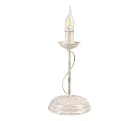 Lampy  Stolná lampa ANTON 1xE14/60W/230V biela patina LN-1.294/BIAŁA PATYNA
