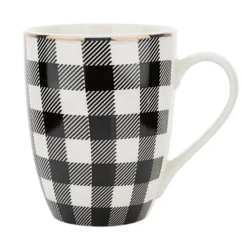 Hrnčeky a šálky Florina Porcelánový hrnček winter glam grid, 340 ml