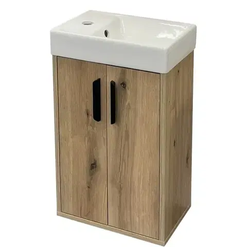 Nábytok do kúpeľne Závesná skrinka pod umývadlo Nova mini 40 dub evoke