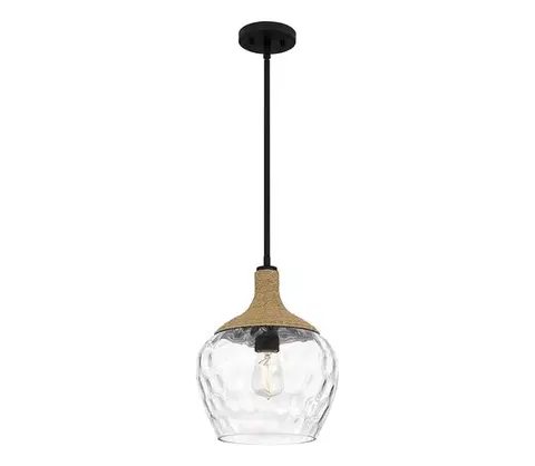 Svietidlá Elstead Quoizel QZ-ROYER-1P-MBK - Luster na tyči ROYER 1xE27/60W/230V pr. 30,2 cm QZ-ROYER-1P-MBK