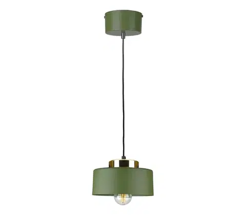 Svietidlá Keter Lighting Závesný luster IGNIA na lanku 1xE27/60W/230V zelená/zlatá 3386