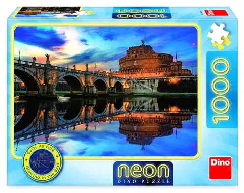 1000 dielikov Dino Toys Puzzle Anjelský hrad 1000 neon Dino