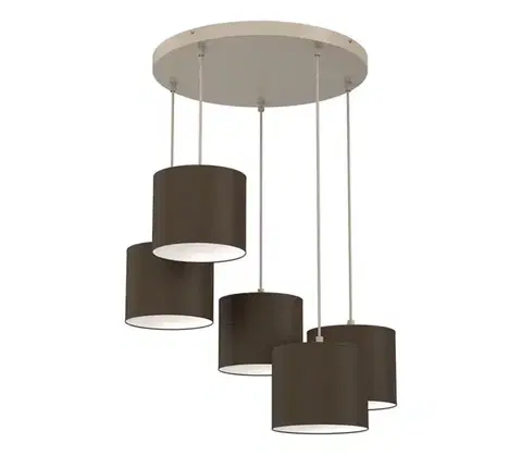 Svietidlá  Luster na lanku ARDEN 5xE27/15W/230V béžová/hnedá 4663