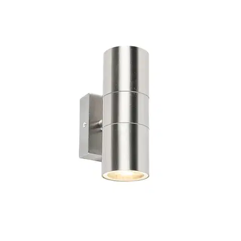 Vonkajšie nástenné svietidlá Vonkajšia nástenná lampa oceľová 2-svetlá IP44 - Duo