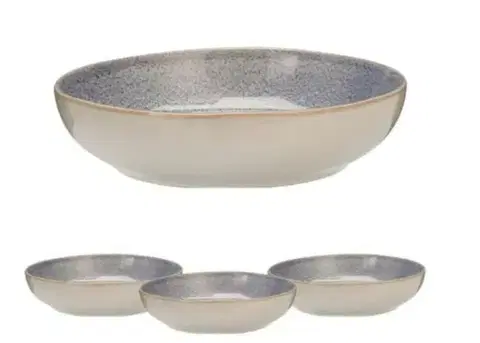 Taniere Kinekus Tanier hlboký 23 cm sada 4 ks keramika modrý