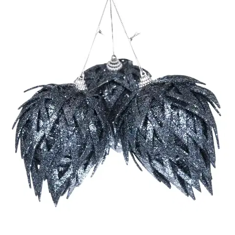 Vianočné dekorácie Sada vianočných ozdôb Sparkle blue, pr. 8 cm, 3 ks