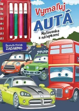 Nalepovačky, vystrihovačky, skladačky Vymaľuj autá