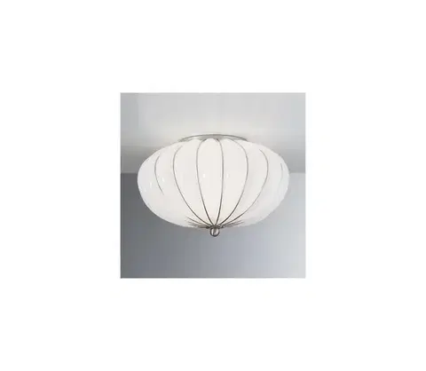 Svietidlá SIRU - Stropné svietidlo GIOVE 2xE14/40W/230V pr. 29 cm chróm/biela benátske sklo RC121-014BLL