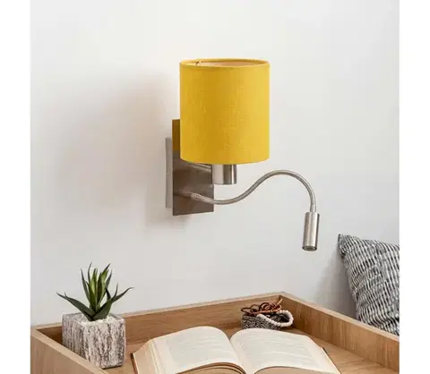Svietidlá BRILAGI - LED flexibilná nástenná lampa NUBILA 1xE27/25W/230V+LED/3W chróm/žltá BG1556+BG2452