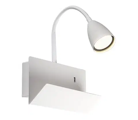 Svietidlá Rabalux 71090 - Nástenná lampa s poličkou TACITO 1xGU10/25W/230V biela 71090