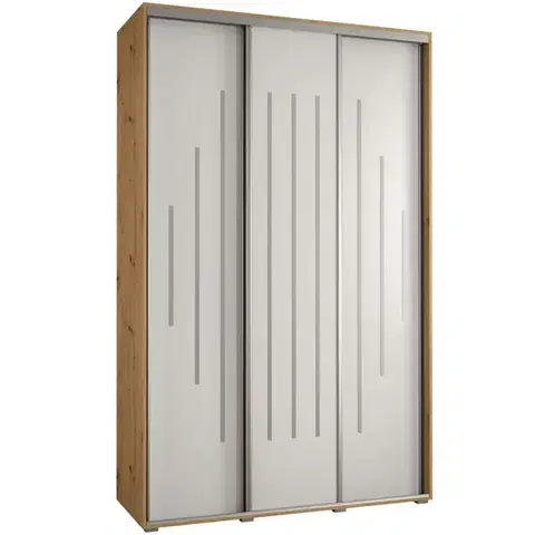 Šatníkové skrine Skriňa 45 Canaris 12 180 artisan/biela/silver