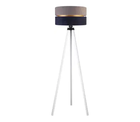 Lampy  - Stojacia lampa DUO 1xE27/60W/230V pr. 44 cm šedá/modrá/biela AS0465+DU82689