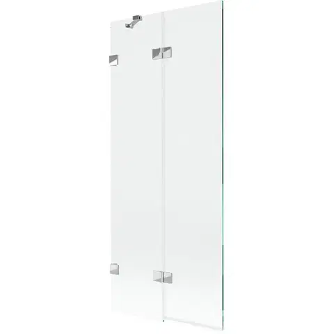 Sprchové dvere MEXEN/S - Lunar vaňová zástena 2-krídlová ľavá 80 x 150, transparent, chróm 897-080-100-01-00-L