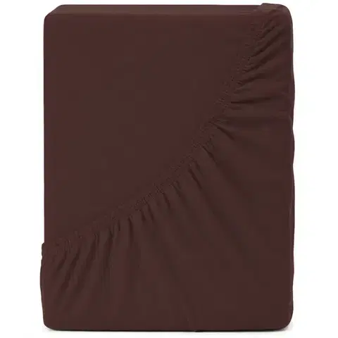 Plachty 4Home jersey prestieradlo Ideál tmavohnedá, 200 x 200 cm