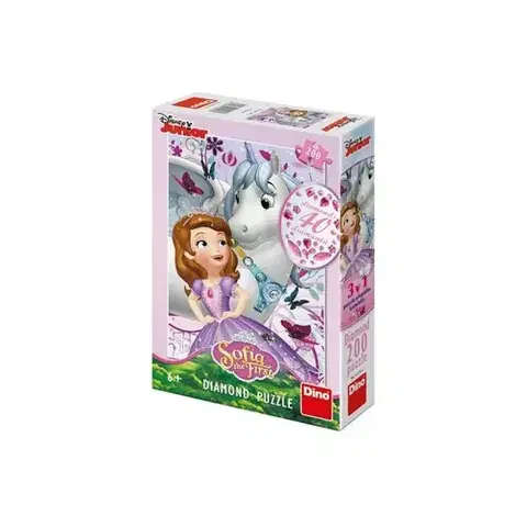 Od 100 dielikov Dino Toys Puzzle Sofia a jednorožec 200 diamond Dino