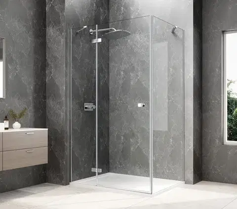 Sprchové dvere POLYSAN - GLOBE CHROME obdĺžniková sprchová zástena 900x800, číre sklo, ľavá GB1090-3215LC