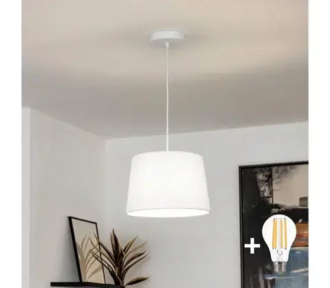 Svietidlá BRILAGI - LED luster na lankách CERIA 1xE27/40W/230V pr. 30 cm biela EG300171+EG781035