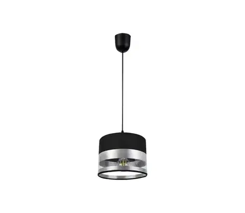 Svietidlá  Luster na lanku MILO 1xE27/60W/230V strieborná/čierna 0343