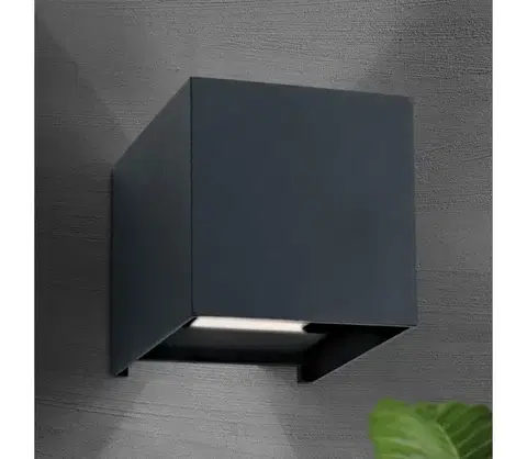 Svietidlá Orion AL 11-1192 - LED vonkajšie nástenné svietidlo CUBE 2xLED/3W/230V IP54 antr AL 11-1192 anthrazit