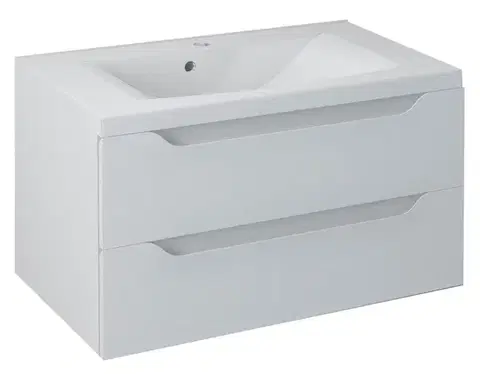 Kúpeľňový nábytok SAPHO - WAVE umývadlová skrinka 79,7x45x47,8cm, biela WA080-3030