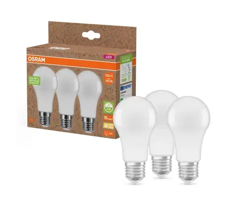 LED osvetlenie SADA 3x LED žiaroviek z recyklovaného plastu A100 E27/14W/230V 2700K - Osram 4099854353529