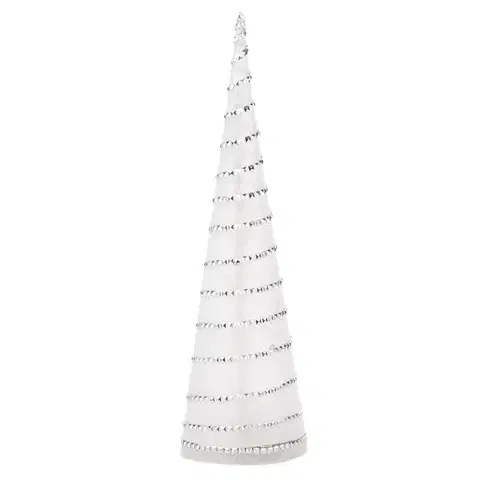 Vianočné dekorácie Svietiaca LED dekorácia kužeľ 58 cm, strieborná