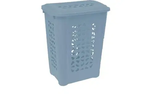 Koše na bielizeň Kinekus Kôš na špinavé prádlo plastový, 60l, 45x34x60cm, HAMPER severská modrá