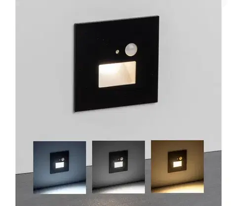 LED osvetlenie BRILAGI -LED schodiskové svietidlo so senzorom LED/1,5W/230V 3000/4000/6500K čierna GXDO092