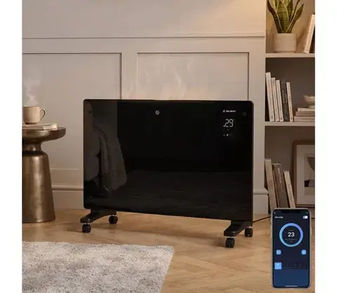 Predlžovacie káble ZE - Inteligentný elektrický konvektor s LCD displejom 2000W/230V Wi-Fi čierna S30101AHDN