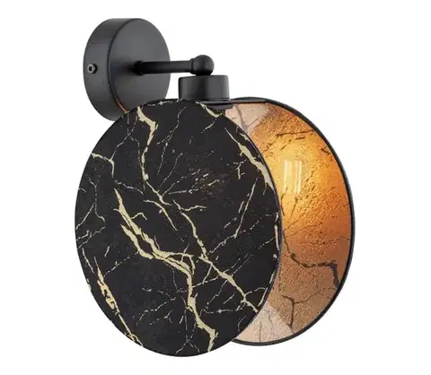 Svietidlá EMIBIG Nástenná lampa MOTIF 1xE27/15W/230V čierna/zlatá 1327/K1