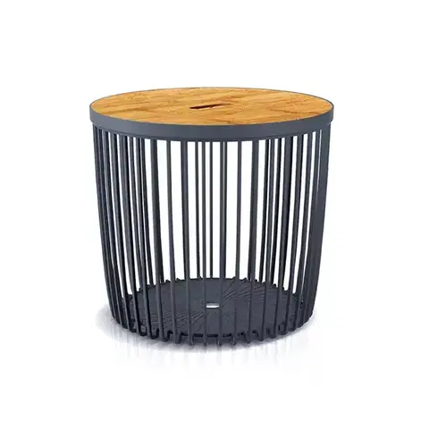 Úložné boxy NABBI ICLU50T plastový univerzálny kôš s bambusovým vekom 50 l antracit