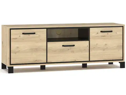 TV stolíky NABBI Vinap TV-2D1DRWR tv stolík dub artisan / wenge tmavá