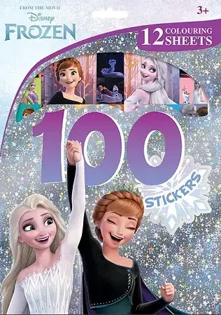 Nalepovačky, vystrihovačky, skladačky 100 samolepiek s maľovankovými listami Ľadové kráľovstvo
