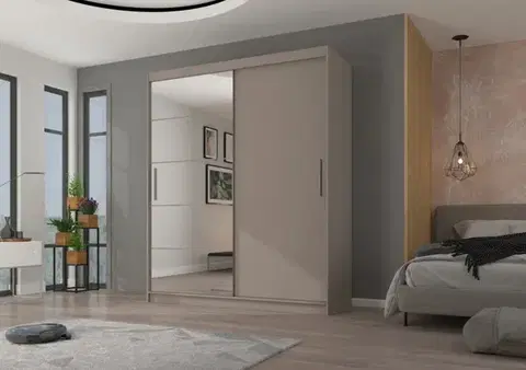 Šatníkové skrine ArtAdrk Šatníková skriňa ESTI | cashmere 180 cm