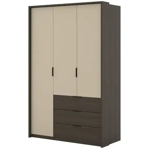 Šatníkové skrine Skriňa 3d3s Mola 19 Dub Dunin/Bez