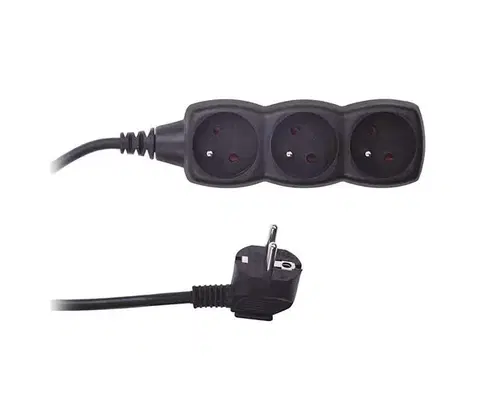 Predlžovacie káble  PP09 3z predlžovací prívod 3m 3 x 1mm² čierny P0313B