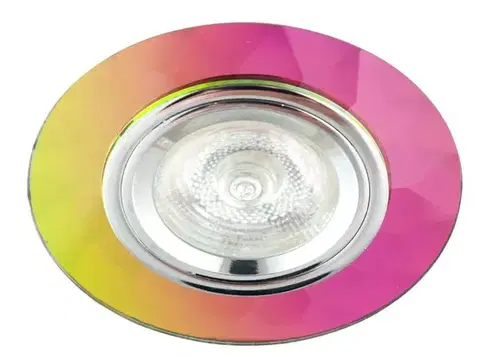 Stropná svetla Stropné svietidlo Ss-11 Ch/Mix Mr16 Chrómové stropné svietidlo, pevné okrúhle, sklenené, mix farieb