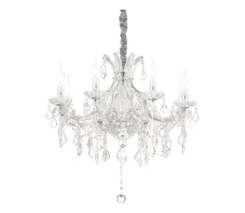 Svietidlá Ideal Lux - Krištáľový luster na reťazi NAPOLEON 8xE14/40W/230V pr. 67 cm chróm 167244