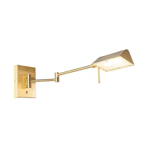 Nástenné osvetlenie Dizajnová nástenná lampa mosadz vrátane LED stmievateľná - Notia