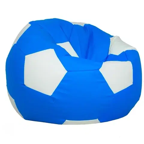 Sedacie vaky a kocky Sedací vak modro biela futbalová lopta TiaHome