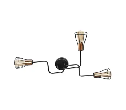 Svietidlá  Prisadený luster TUBE II 3xE27/15W/230V čierna P-1924/3K BK+BR