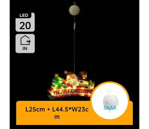 Vianočné dekorácie  B.V.  - LED vianočná dekorácia 20xLED/3xAAA Veselé Vianoce 23 cm B10303K68
