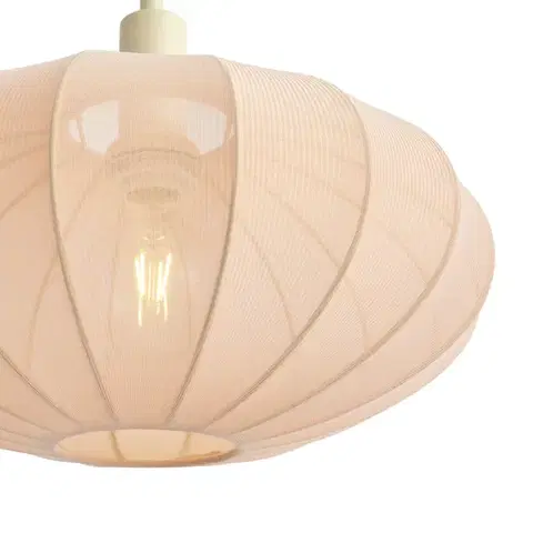 Stojace lampy Japandi stojacia lampa béžová s krémovým látkovým tienidlom - Bida