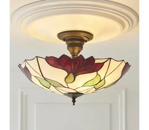 Svietidlá Endon 111896 - Prisadený luster Tiffany BOTANICA 3×E27/10W/230V, priemer 45 cm 111896