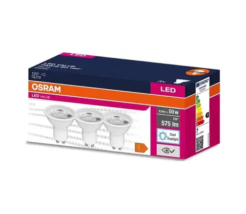 Žiarovky SADA 3x LED Žiarovka PAR16 GU10/6,9W/230V 6500K - Osram 4058075497856
