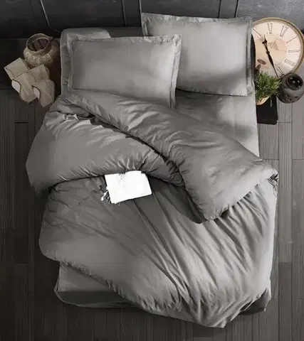 Obliečky Obliečky bavlnený satén exclusive Modern sivé 200x140cm+90x70cm TiaHome