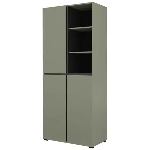 Šatníkové skrine Skriňa Cross 88  Pine Green/Čierna