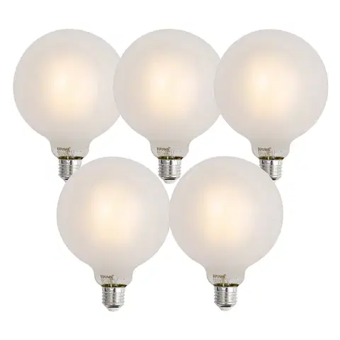 LED osvetlenie Sada 5 ks Inteligentné stmievateľné LED žiarovky E27 G125 matné 7W 806lm 2700-6500K