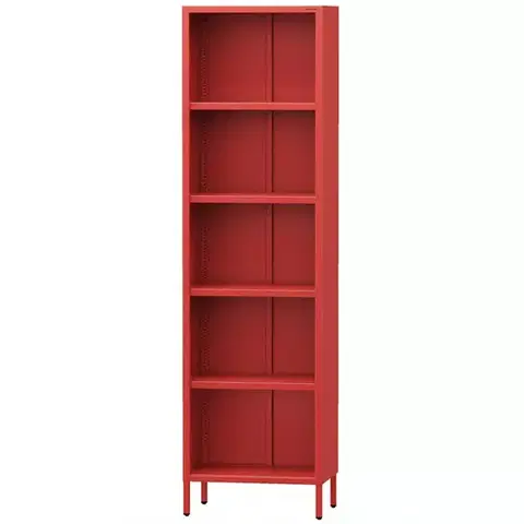 Regály v podkrovnom štýle Regál Kovový Vysoký Mario Modern Red